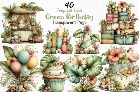 Download Tropical Lush Green Birthday Clipart Png - Lush Collection