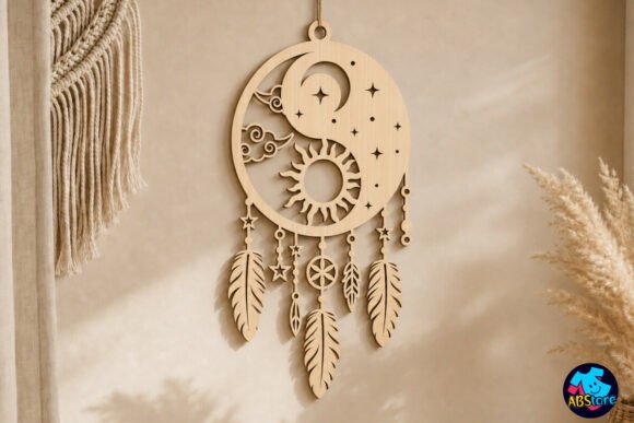 Download Boho Dreamcatcher Laser Cut Wall Art - Premium Resources
