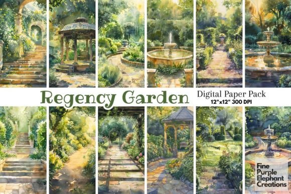 Download Watercolor Regency Lush Green Garden - Lush Collection