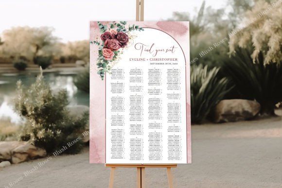 Download Boho Arch Deep Red Blush Roses Seating - Lush Collection