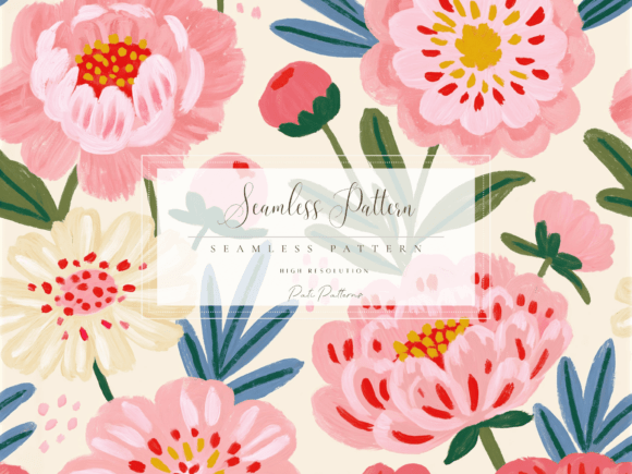 Download Blush Peony Seamless Floral Pattern PNG - Lush Collection