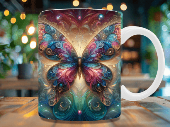 Download Boho Ornament Butterfly Mug Wrap - Boho ornament Collection